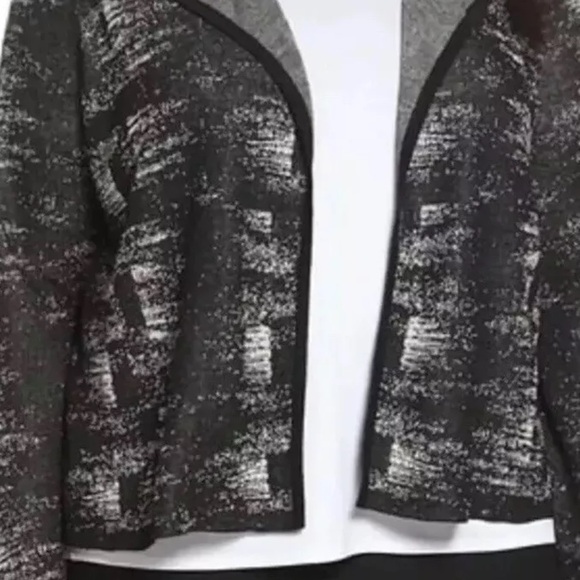 Eileen Fisher Fine Organic Linen Crepe Knit BLACK BONE Cardigan Large $298 NWT - Picture 4 of 7
